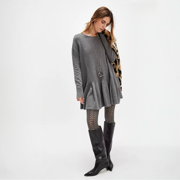 Free People Dresses & Skirts - NWT FREE PEOPLE Time On My Side Grey Mini Dress Small